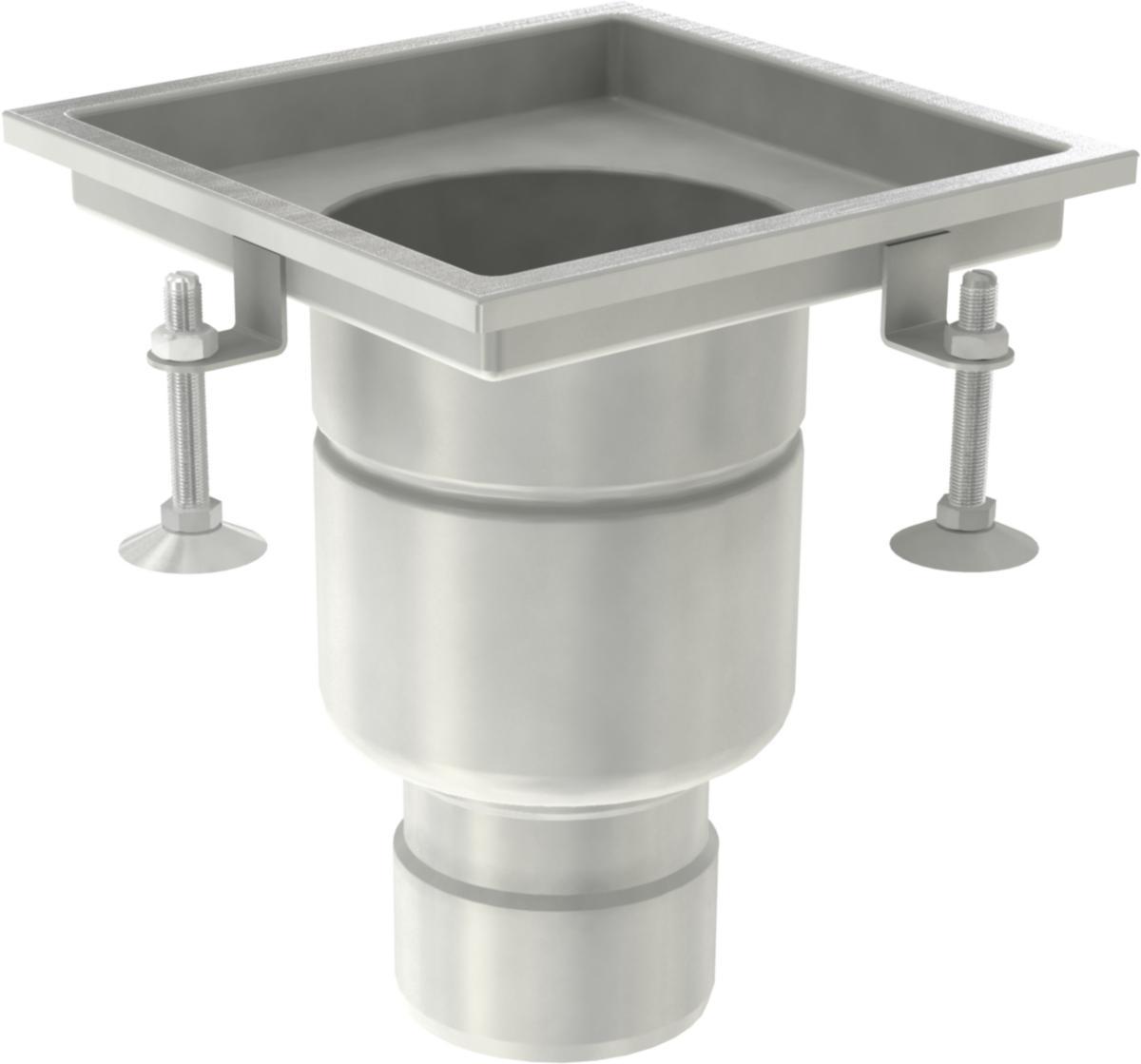 Hygiensluk, Aco Nordic - 110 mm hygiensluk 157 fast høy 200 x 200 mm vertikal aisi 304