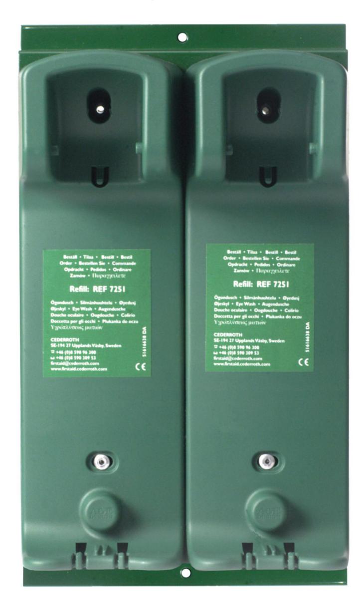 Veggholder Cederroth øyeskyll - Veggbrakett øyeskyll Cederroth 155X85X295mm 2 flasker