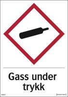 Skilt Systemtext "Gass under trykk"