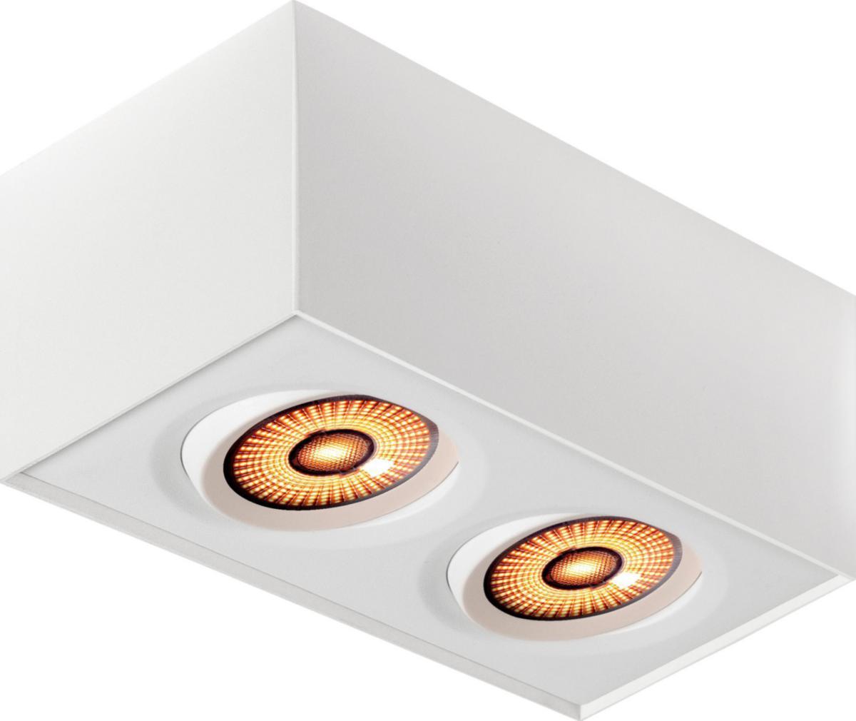 Downlight Unilamp Gyro Surf Square WD 2 - Gyro Surf. Sq 2x9W WD M. Hvit Utenpål DL Firkantet WarmDim