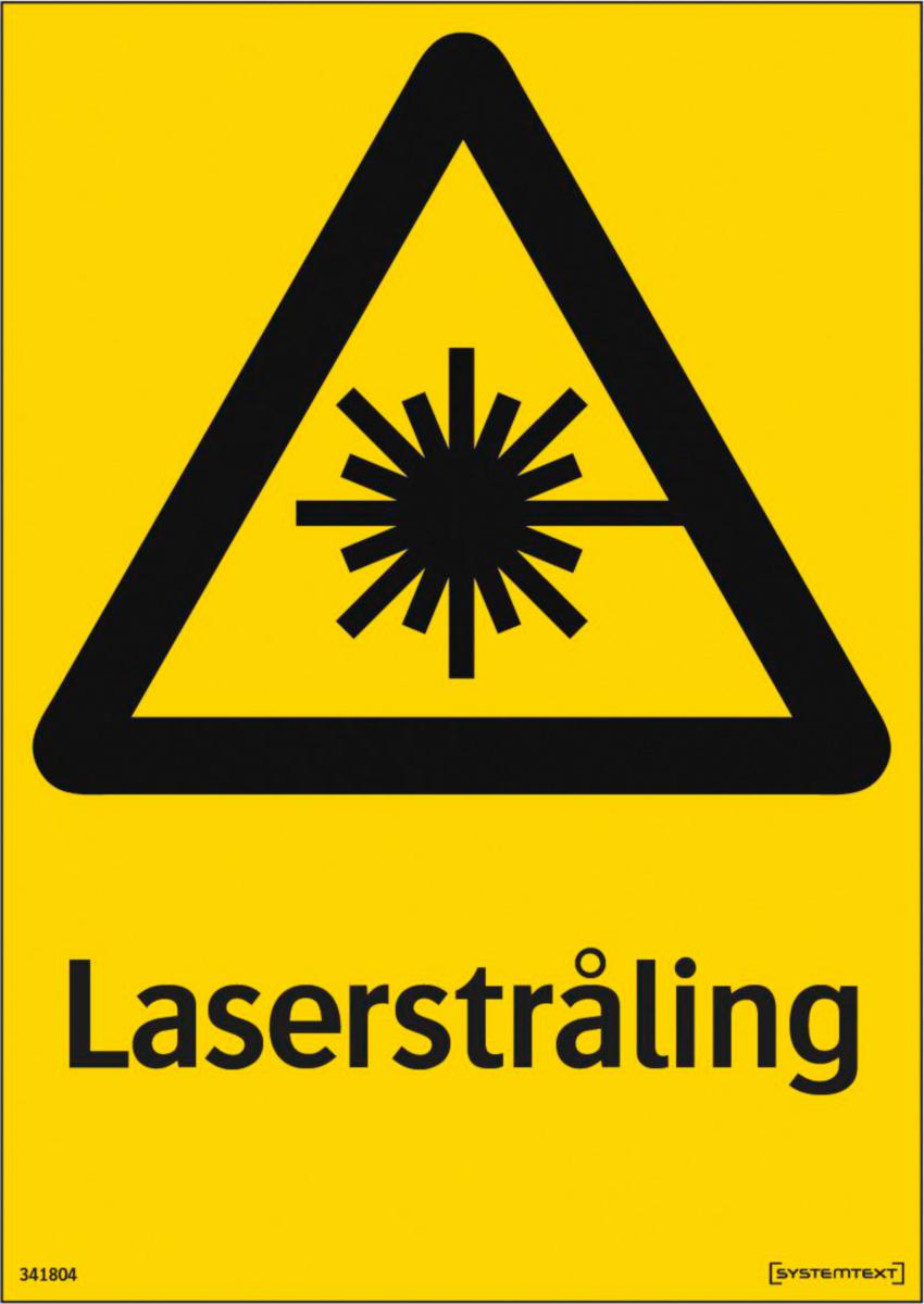 Skilt Systemtext "Laserstråling" - Skilt Laserstråling Systemtext 210x297mm HP