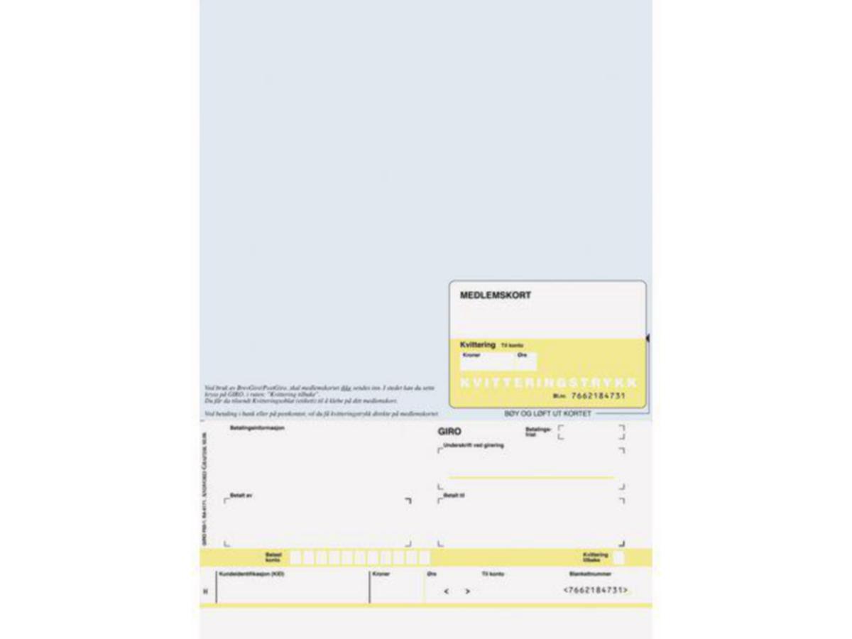 Giro med medlemskort Parajett - Giro med medlemskort A4 Parajett Laser 1X (125)