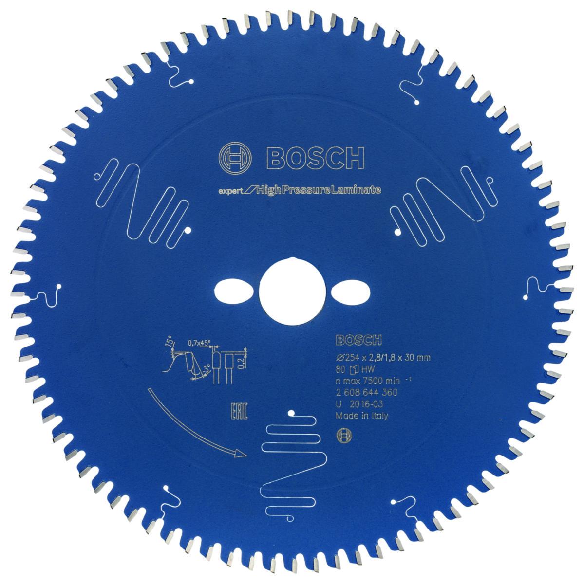 Sirkelsagblad Bosch Expert for High Pressure Laminate - Sirkelsagblad Expert Laminate Bosch 254x30x2.8mm 80T