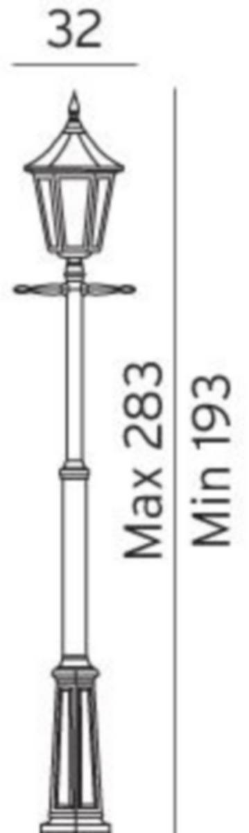 Stolpearmatur Norlys Modena 301 - Stolpelampe Modena 301 hvit