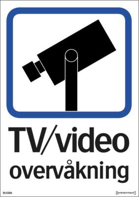 Skilt Tv/video overvåkning Systemtext 210x297mm HP