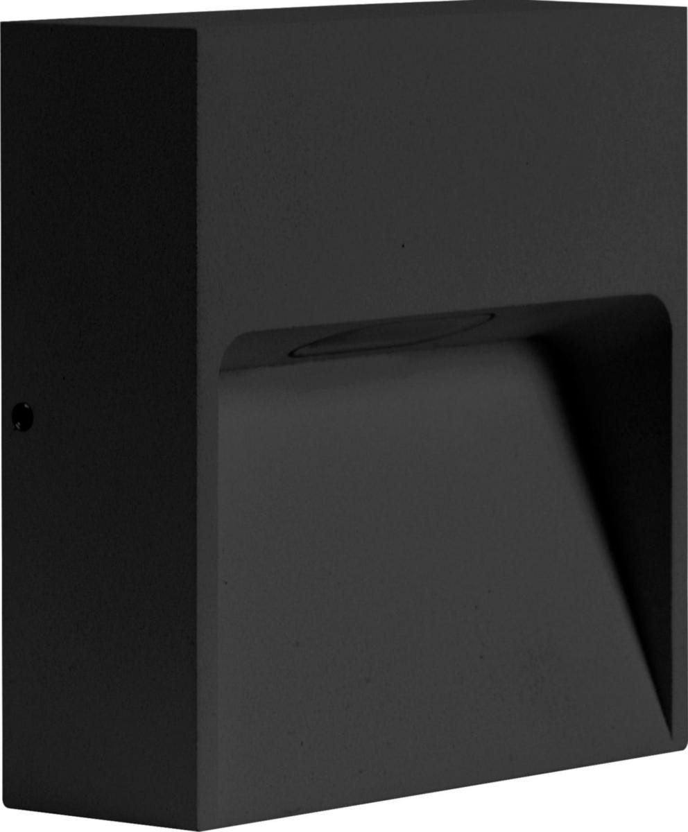 Veggarmatur Unilamp Lolite square LED - Lolite Sq 1x4W IP55 Sort Veggarmatur nedlys lav