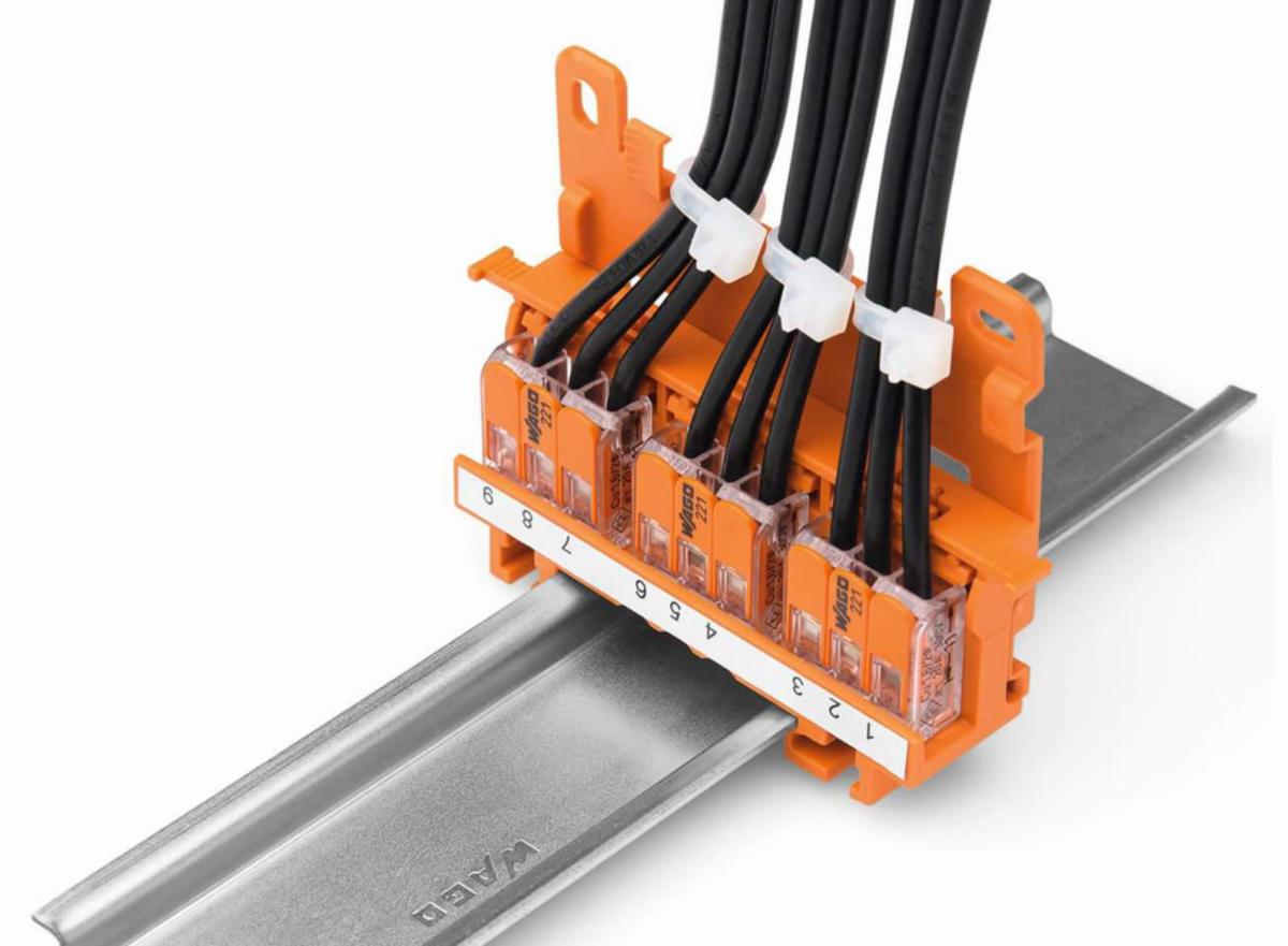 Din-skinne holder til kobklingsklemme Wago - Holder for Wago 221