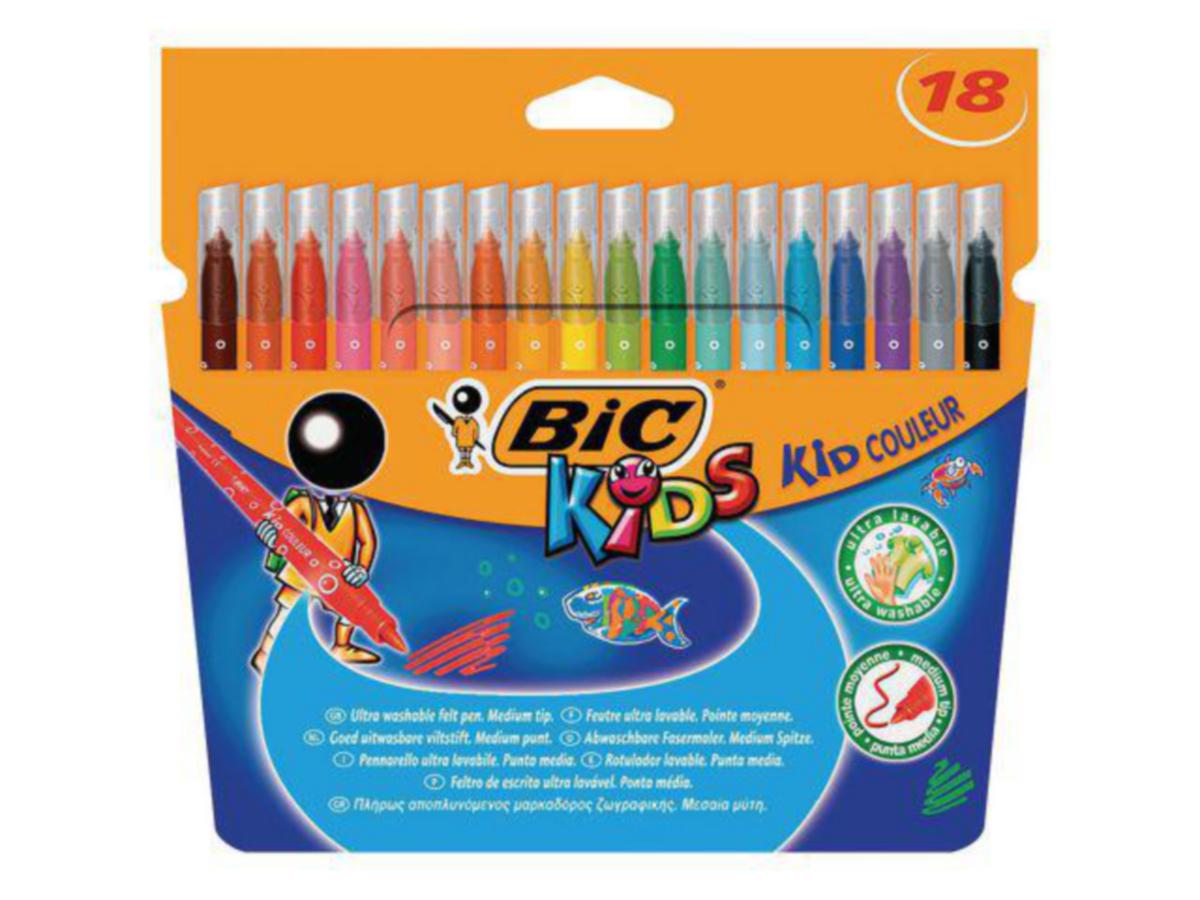 Fiberpenn Couleur  Bic - Fiberpenn Couleur Bic assorterte farger 18 stk