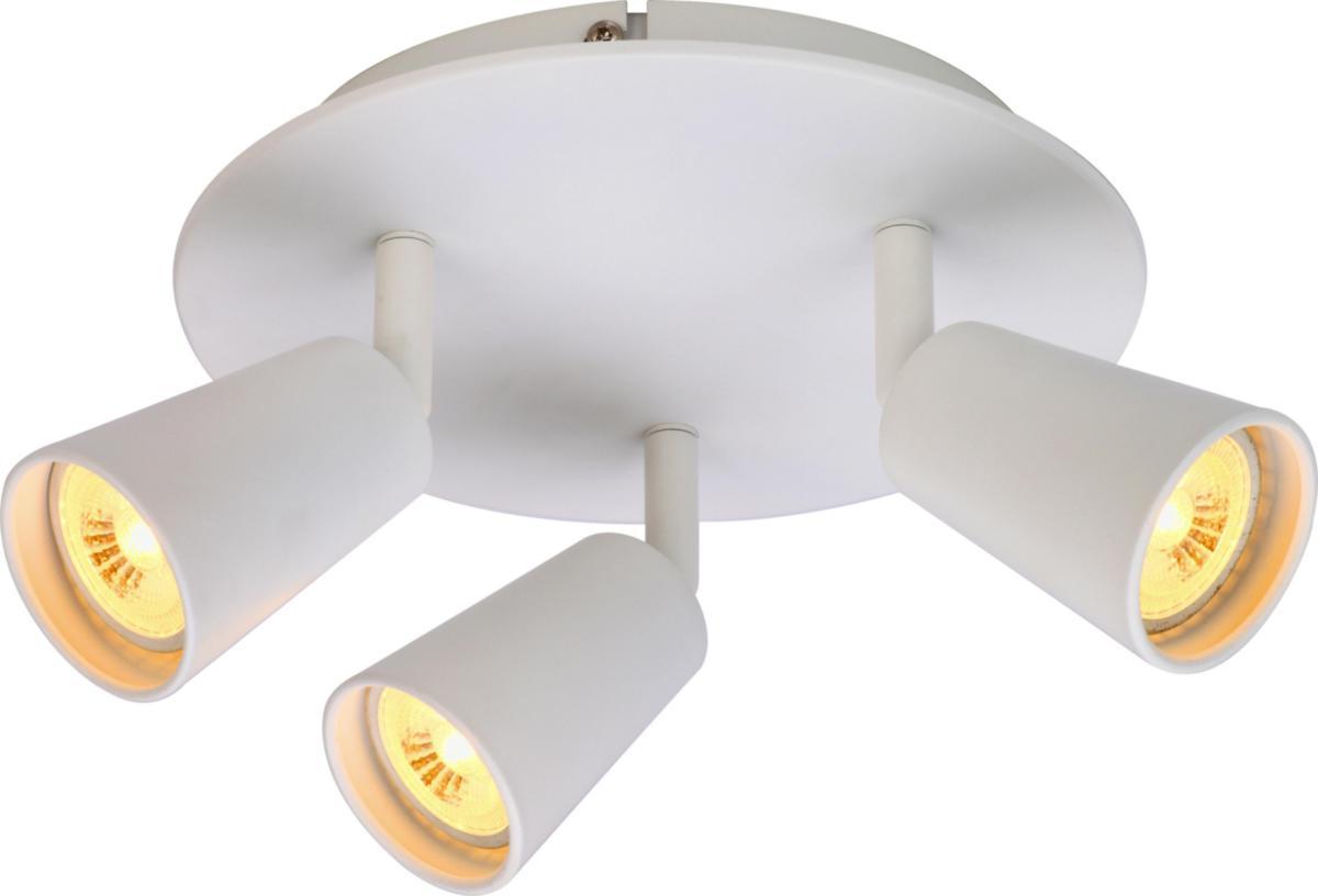Takarmatur m/spotlights LED Unilamp Kony - Kony WD LED Rondell M. Hvit Leveres med 3x55W WarmDim LED