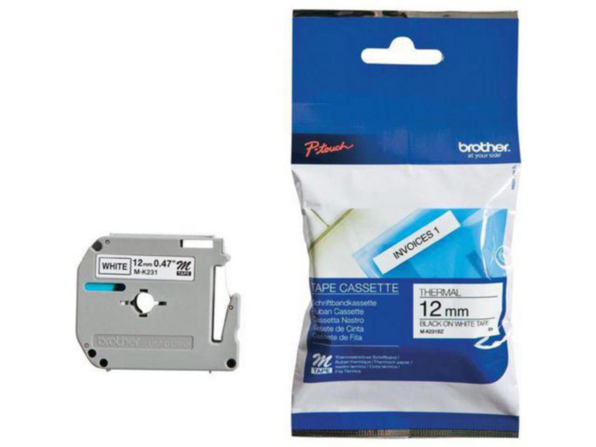 Merketape brother® - Merketape MK231BZ Brother 12mmx8m Svart/Hvit