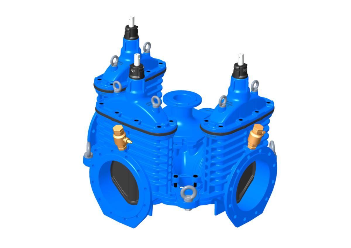 Combi T-rør FLEX m/3 ventiler, m/serviceventil, 316 spindel Ulefos - DN300 Flex ventil-T HL PN10 m/serv.ventil, 316 spindel