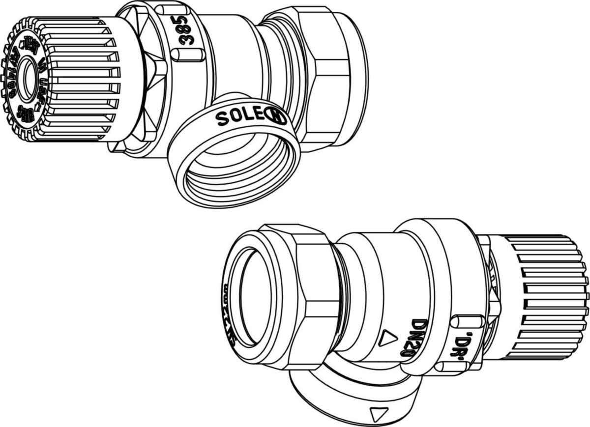 Sikkerhetsventil SV 22, Oso - SV 22 Sikkerhetsventil 9 bar m/22 mm klem. for Saga-serien