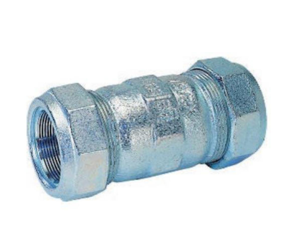 Uniflex rett overgang. Stål-Stål - 1/2" galv strekkfast union Uniflex stål/stål 15x15 6603