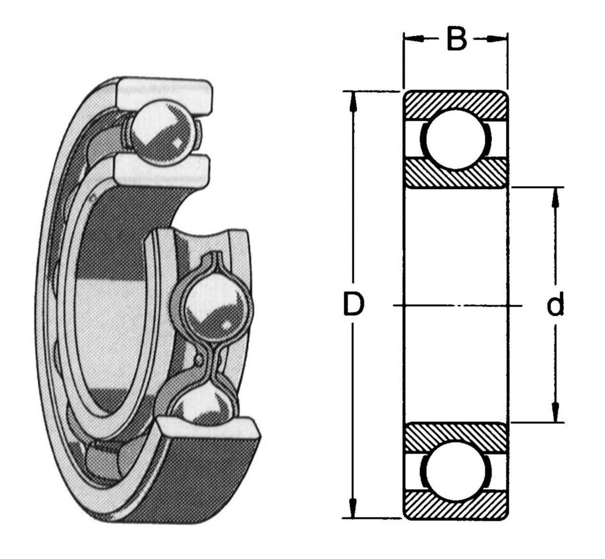 Enradete Sporkulelager Serie 6000 - LAGER SKF 6001 2RSH 