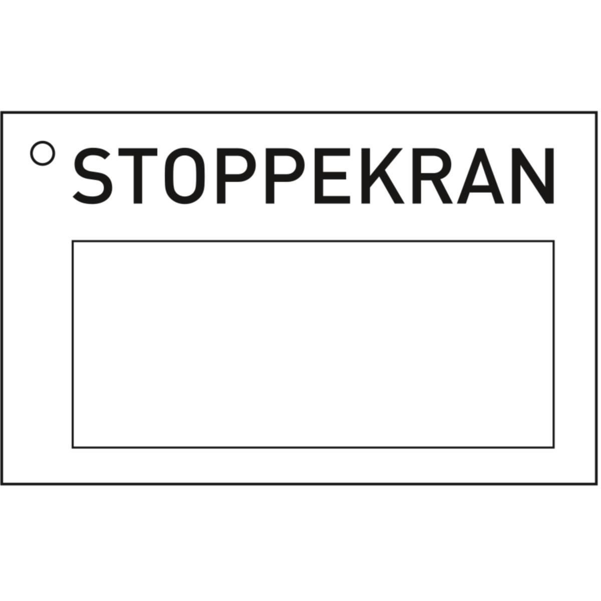Skilt Systemtext "Stoppekran" - Skilt Stoppekran Systemtext 80X50mm Ø3mm hull