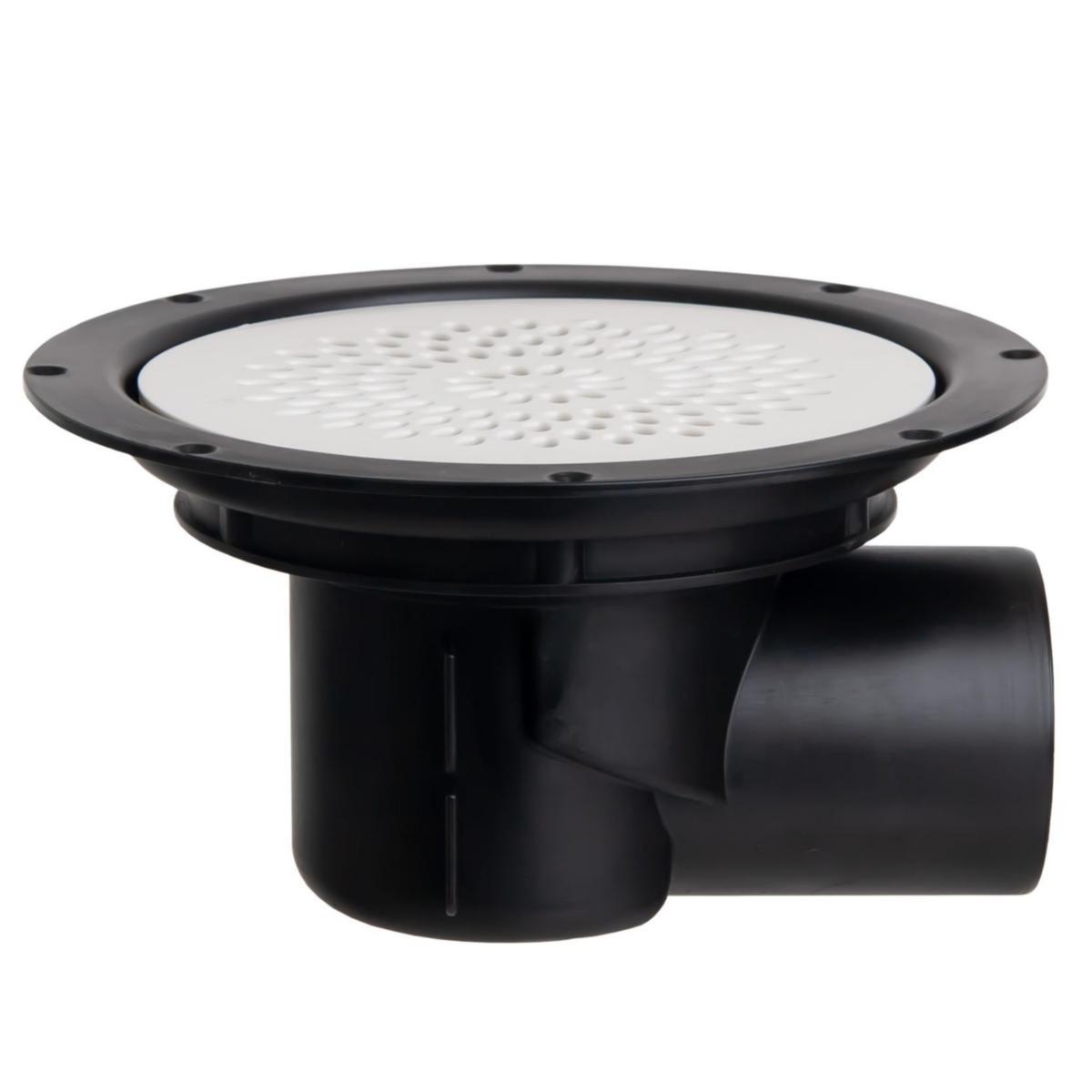 Gulvsluk med sideutløp 75 mm, Pipelife - Pili Basic sluk med sideutløp, 75 mm, svart