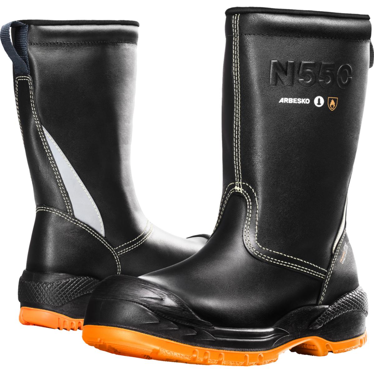 Vernestøvel Arbesko 550 S3 - Vernestøvel Arbesko 550 svart/oransje S3 str 45