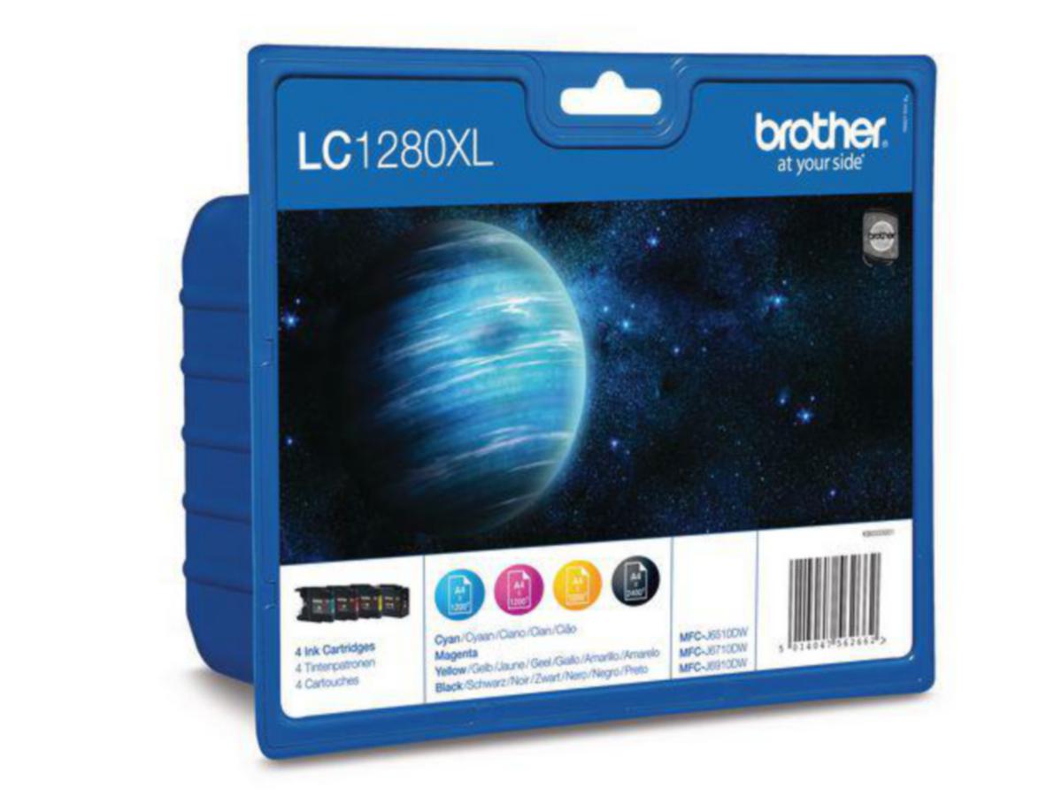 Blekk 1280XLCMYK Brother multipakke - Blekk 1280XLCMYK Brother multipakke 4 stk