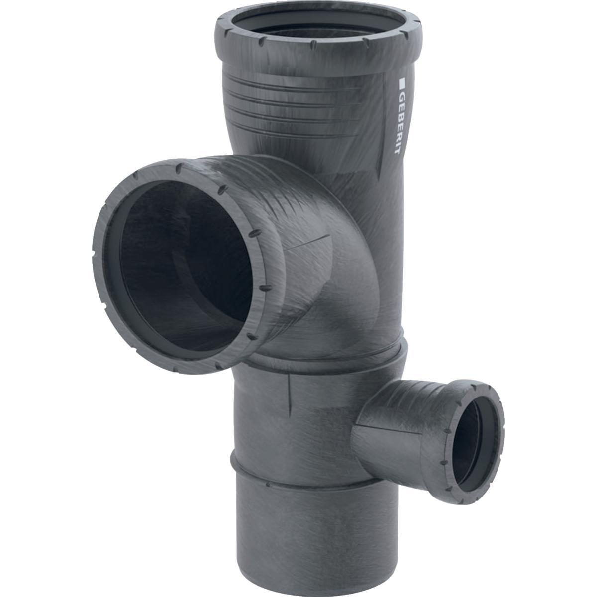 Kombigrenrør hjørne/høyre 87.5°, PP, Silent Pro - 110 x 110 x 75 mm x 87.5° kombi/hjørne gren. høyre. PP-M