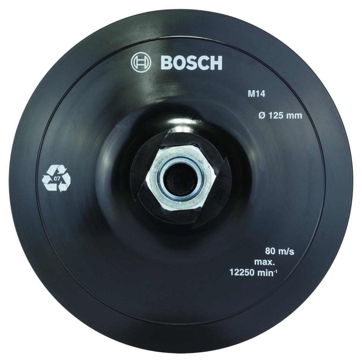Gummitallerken Bosch M14 - Gummitallerken vinkelsliper Bosch Ø125mm M14 borrelås