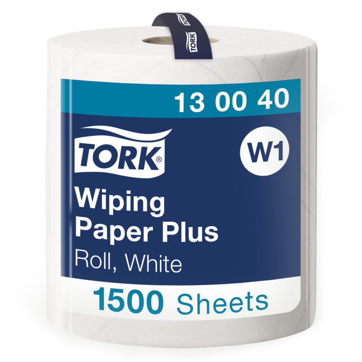 Tørkepapir Plus Tork W1 - Tørkepapir plus stor rull Tork W1 hvit 2-lag 1500ark