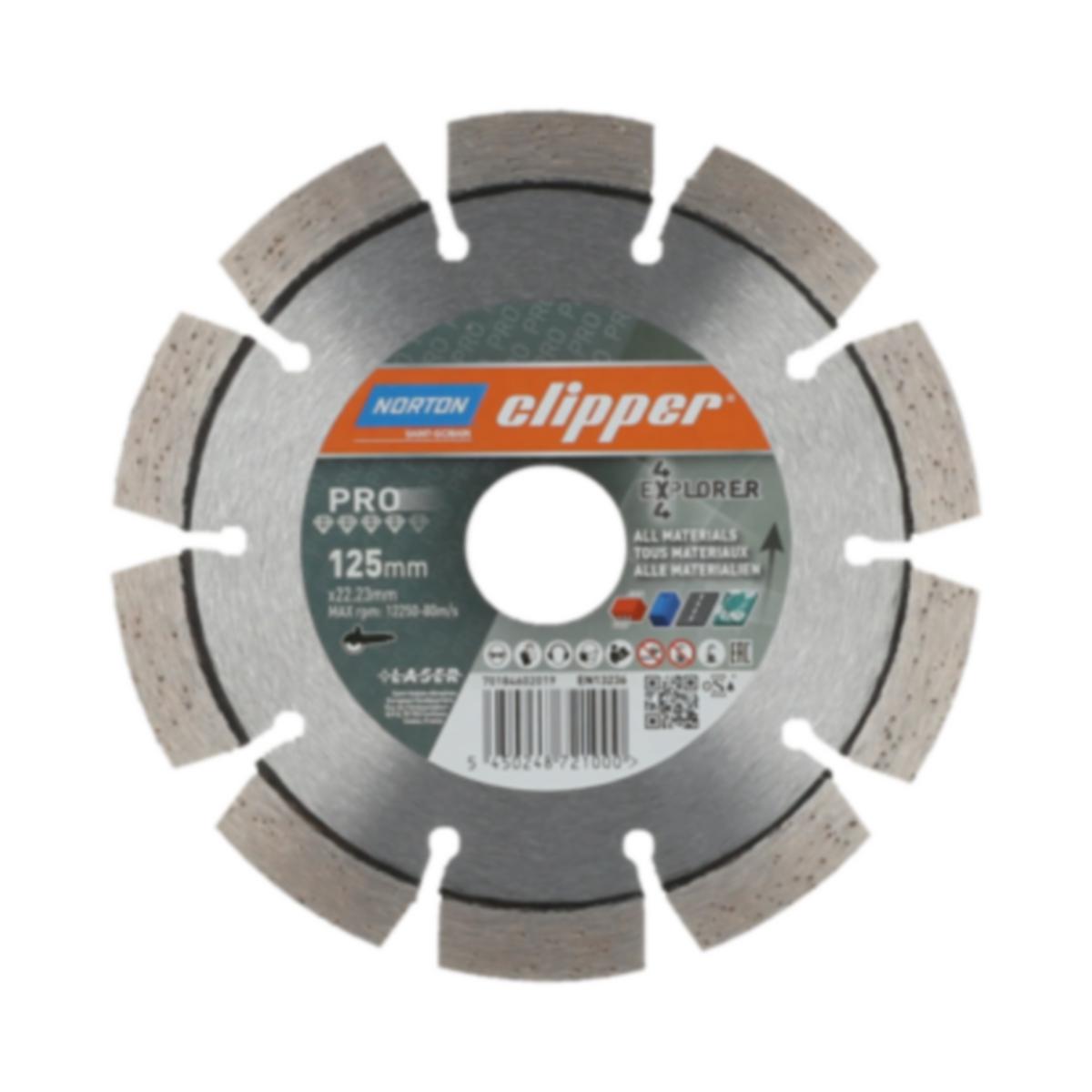 Diamantkappeskive Norton Clipper PRO - Diamantskive Clipper PRO Norton Ø125X22.23 Explorer 4X4