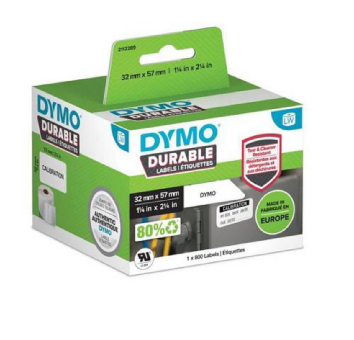 Etikett Durable Dymo - Etikett Durable Dymo 57mm x 32mm 800 stk