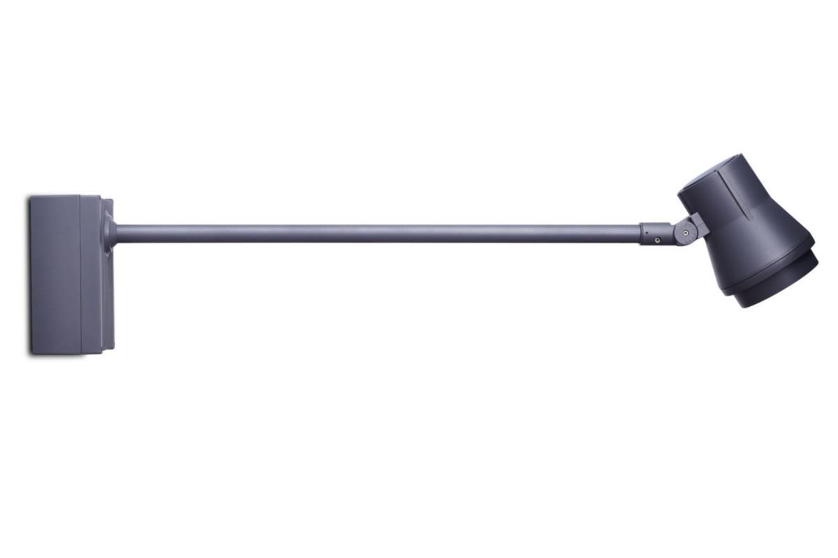 Veggarmatur Unilamp Sonic LED medium arm - Sonic Mediu Arm LED 38W 3K 19° Spotlight Grafitt IP65