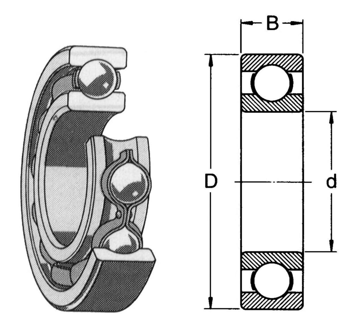 Enradete Sporkulelager Serie 6300 - LAGER SKF 6305/C3