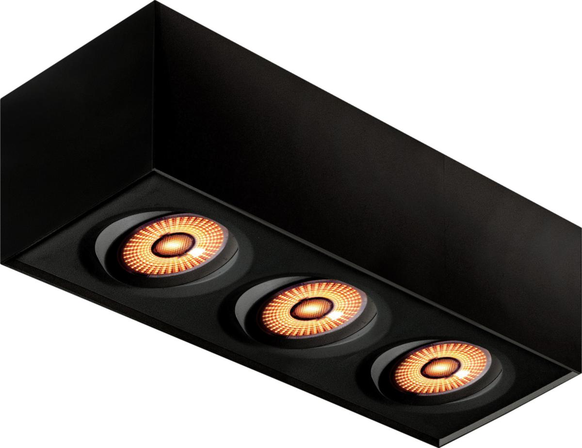 Downlight Unilamp Gyro Surf Square WD 3 - Gyro Surf. Sq 3x9W WD M. Sort Utenpål DL Firkantet WarmDim