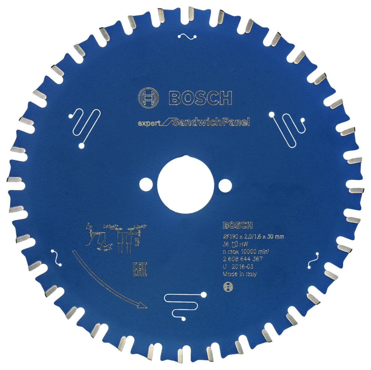 Sirkelsagblad Bosch Expert for Sandwichpanel - Sirkelsagblad Expert Bosch Ø190X30X2.0mm 36T