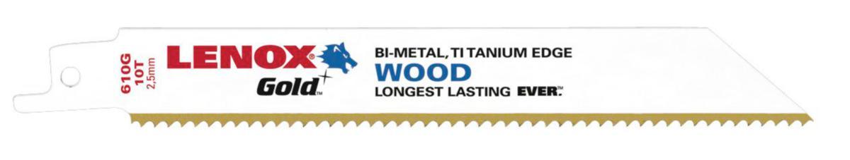 Bajonettsagblad Lenox Gold™ - Bajonettsagblad 956G Gold BiM Lenox 229mm 6T Wood 5pk