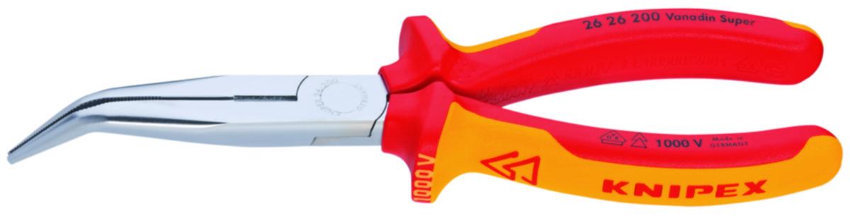 Flattang Knipex 2626 1000V - Nebbtang 2626 Knipex 200mm 1000V VDE bøyd