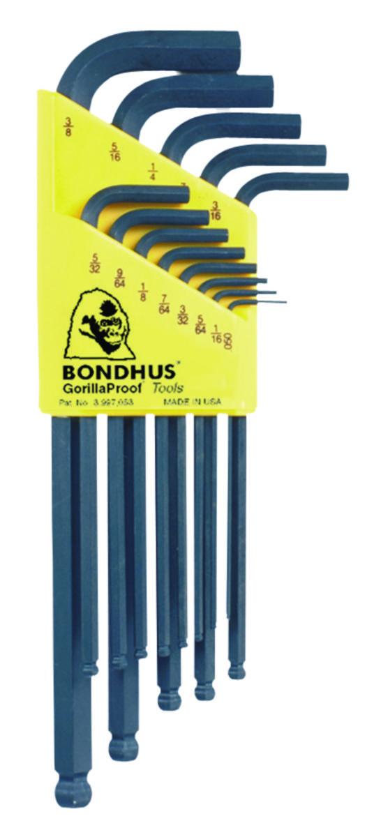 Vinkelnøkkelsett Bondhus BLX tommer Sekskant - Sekskantnøkkelsett BLX Bondhus 050-3/8" 6kt kul 13pk