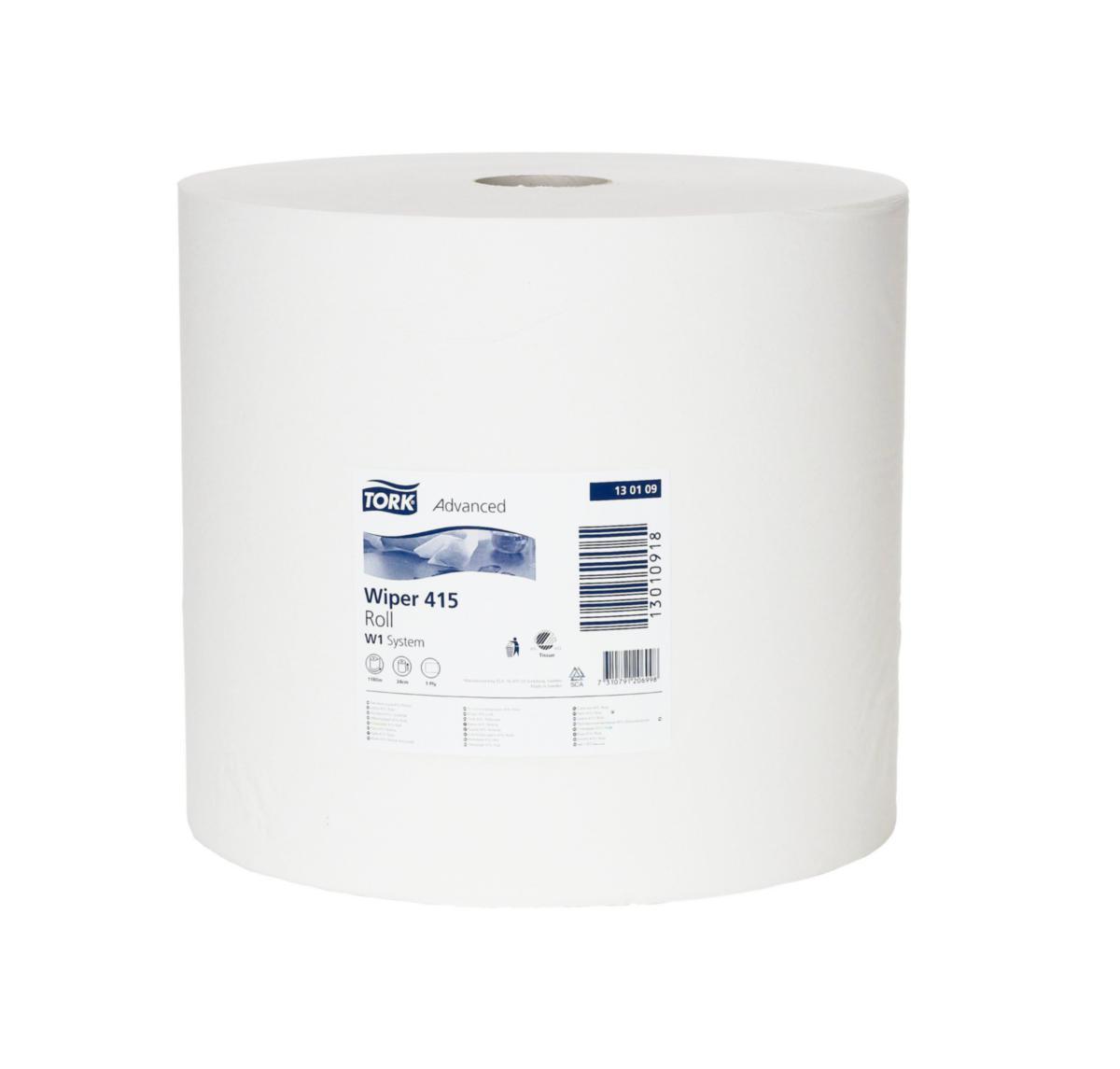 Tørkepapir Plus Tork - Tørkepapir standard maxi Tork W1/W2 hvit 1-lag 1150ark