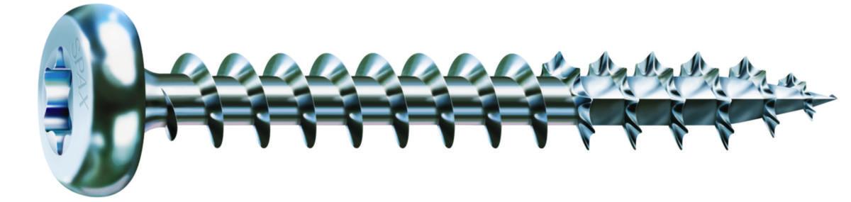 Treskrue SPAX Panhode Torx elforzinket - Treskr 4.0X25 EZ PAN TX elforzinket panhode SPAX