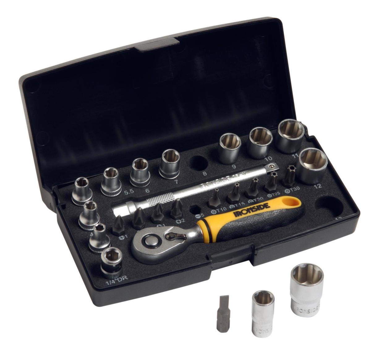 Pipenøkkelsett 1/4" mini, 25 deler Ironside - Pipenøkkelsett 1/4" Mini Ironside 25 deler 244002