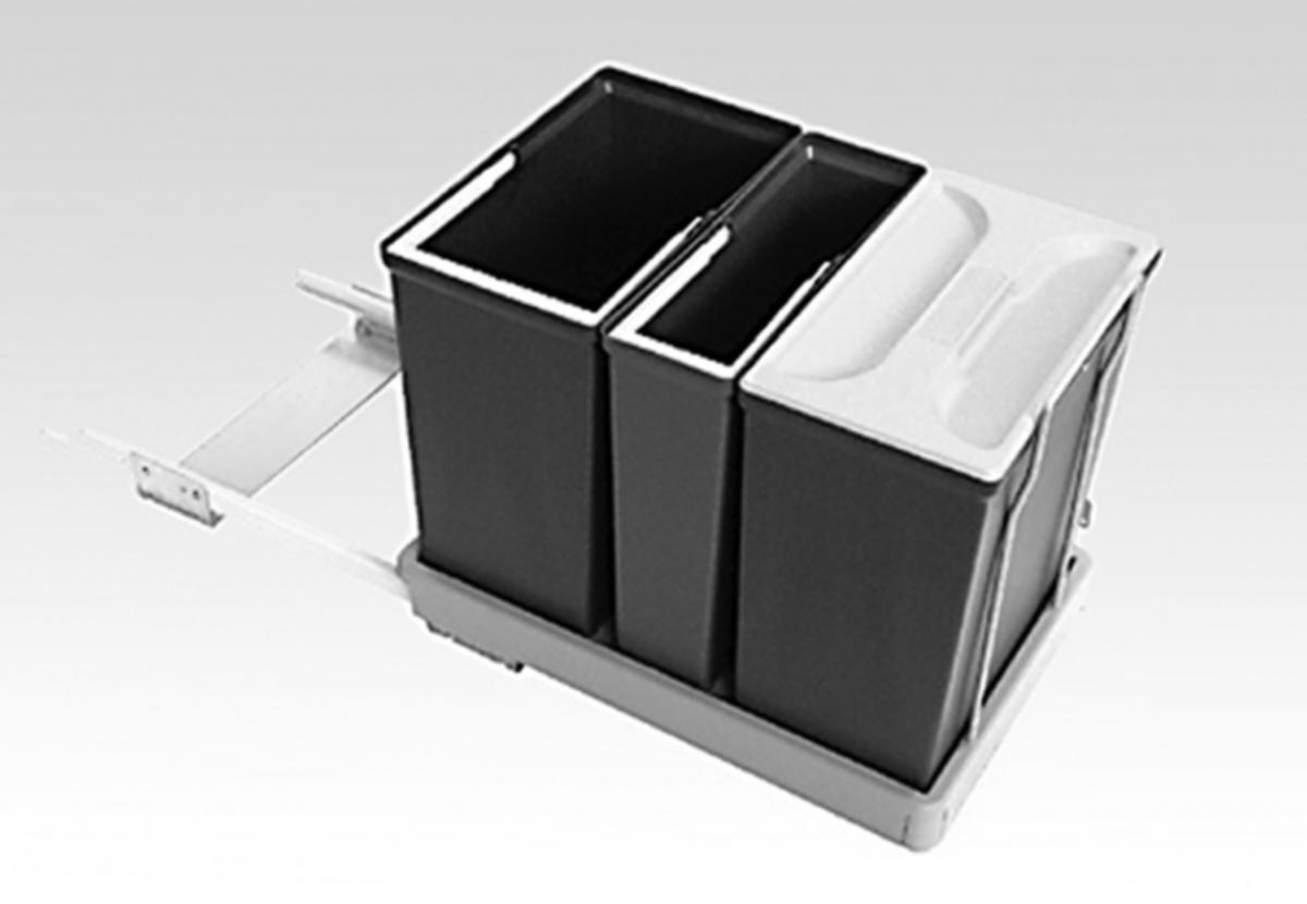Kildesorteringssett PWS - Kildesorteringssett Select Trean 2X13L/1X6L grå