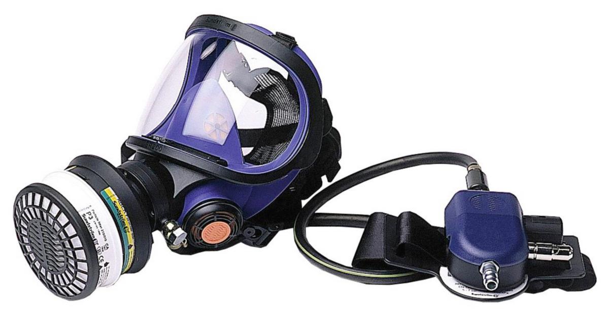 Hel ansiktsmaske trykkluftmatet Sundström SR200 Airline - Helmaske Sundstrøm SR 200 Airline PC m/ ventil, slange