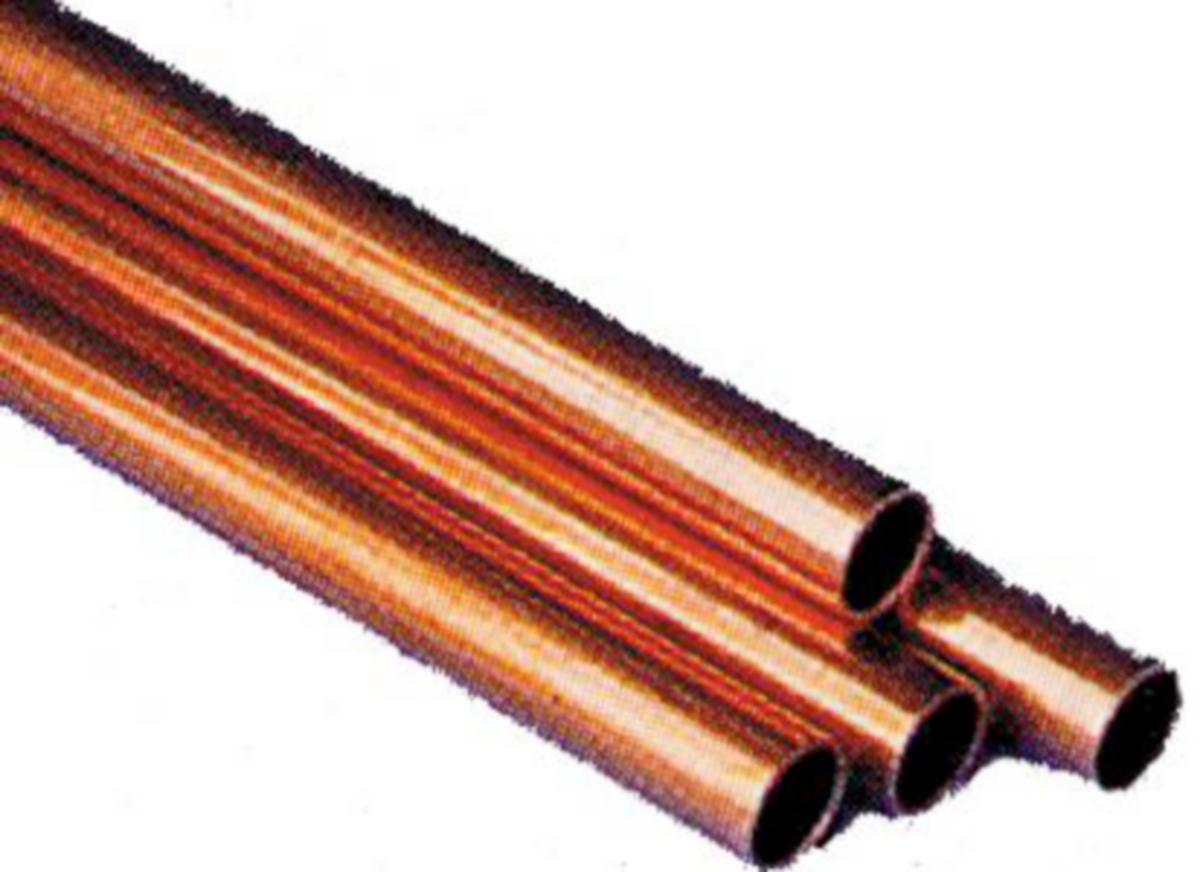 Kobberrør for kjøl - 1.3/8" Kobberrør for kjøl 5m EN12735-1 renset og plugget