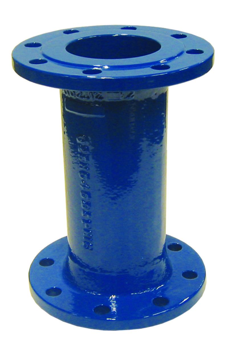 Flenserør Duktilt PAM - DN 200 flenserør L=500mm Blå epoxy PN10