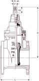 DN 250 AVK sluseventil PN10 venstre m/flenser. 06/30-0045