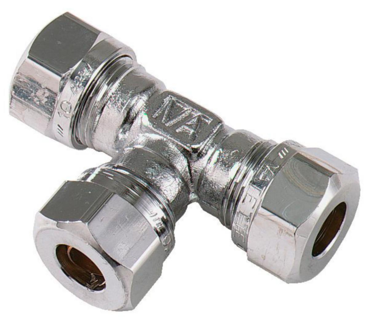 T-rør 90° VA 1150 krom, Vatette - Kobberrørs-T-rør Vatette Fkr 10mm
