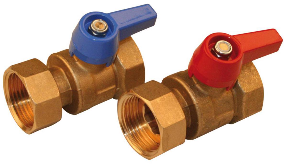 Kuleventilsett rett, Roth - 1" kuleventilsett rett (2 stk) Roth