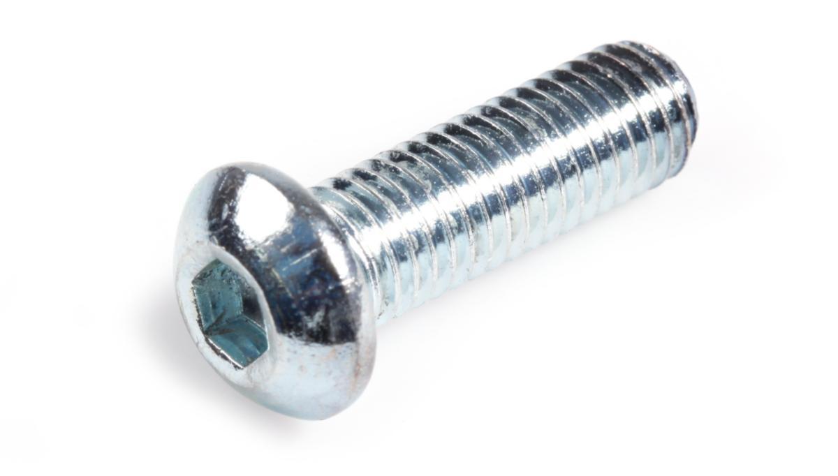 Innvendig sekskantskrue K6S ISO 7380 10.9 elforzinket - Innv.6kt 8X16 EZ I7380 10.9 Button Head elforzinket